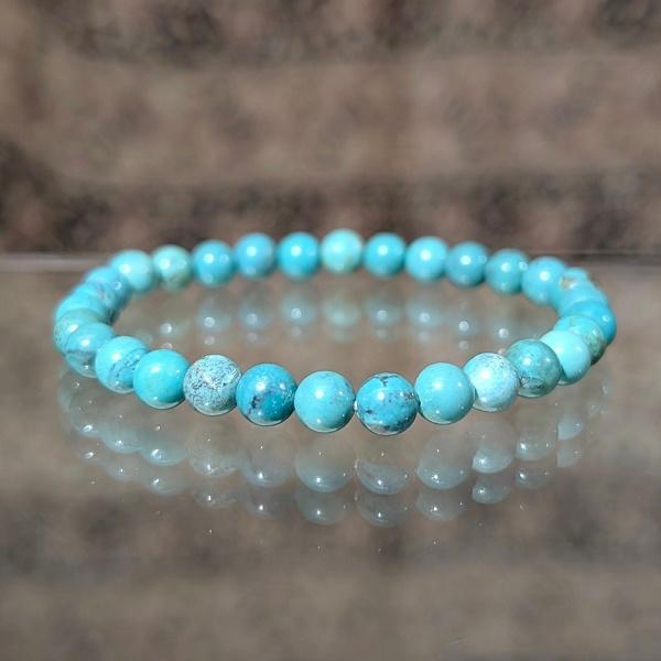 ターコイズ ブレスレット 6mm玉　 パワーストーン 風水 幸運 12月 誕生石 高品質 |  | 01