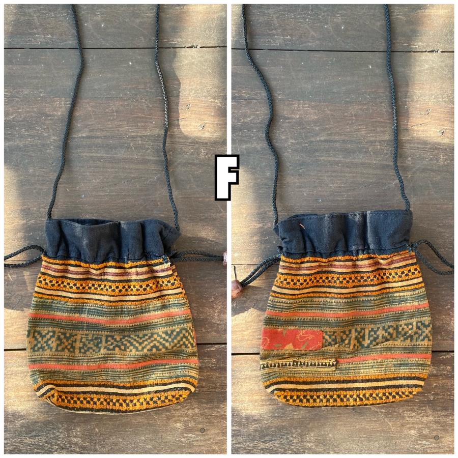 モン族刺繍 巾着 ポシェット 刺繍 タイ 少数民族 伝統 ハンドメイド