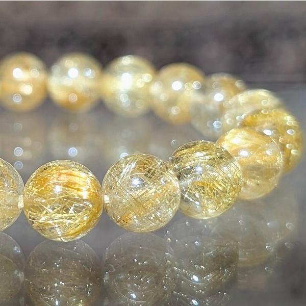 ルチルクオーツ ブレスレット 10mm玉　 パワーストーン 風水 希少 レア 高品質 | 