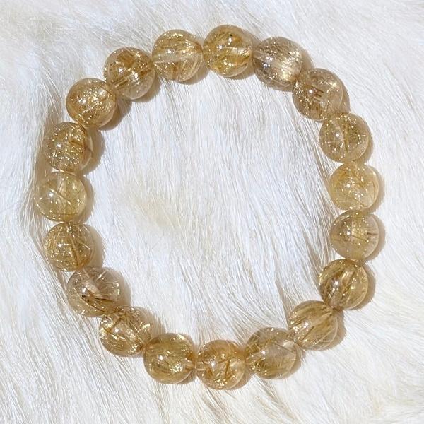 ルチルクオーツ ブレスレット 10mm玉　 パワーストーン 風水 希少 レア 高品質 |  | 03