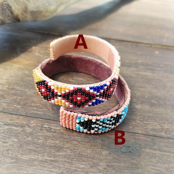 インディアンジュエリー バングル ビーズワークII　ナバホ族 シードビーズ レザー 一点物 Indian jewelry |  | 03