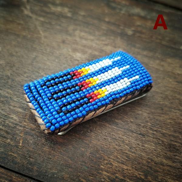 インディアンジュエリー マネークリップ　ビーズワーク　シルバー925 ホールマーク 一点物 Indian jewelry |  | 01