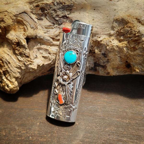 インディアンジュエリー ライターケース ウォッチ＆ストーン