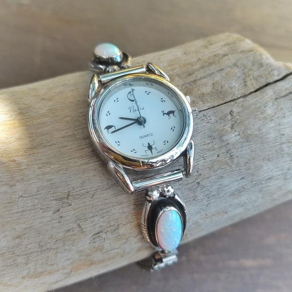 インディアンジュエリー リストウォッチ　オパール 　シルバー925 ホールマーク 一点物 Indian jewelry | 