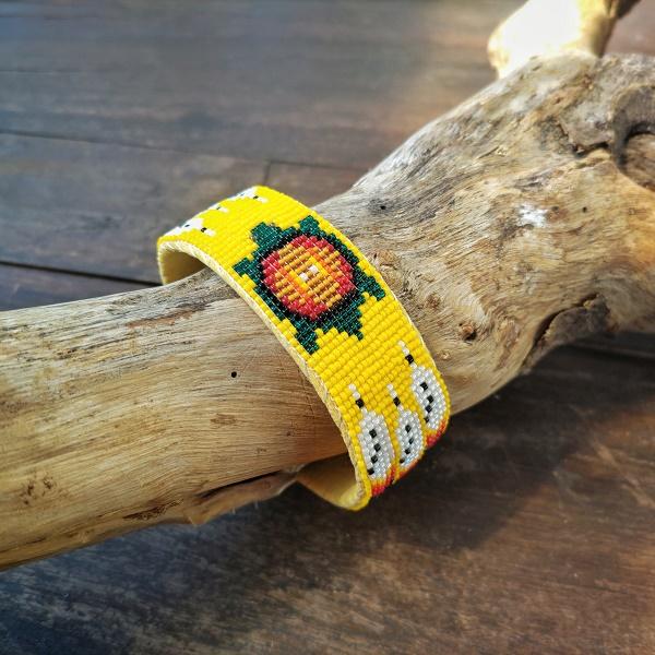 インディアンジュエリー バングル ビーズワーク　スー族 シードビーズ レザー 一点物 Indian jewelry | 