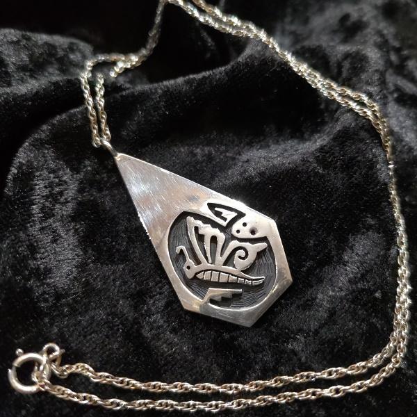 インディアンジュエリー ネックレス バタフライ オーバーレイ　シルバー925 一点物 Indian jewelry | 