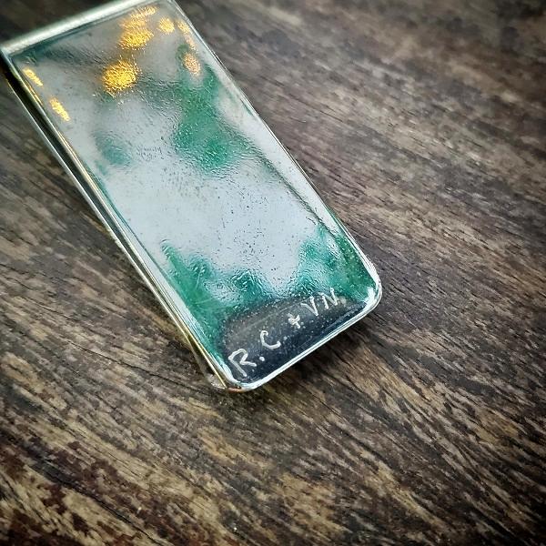 インディアンジュエリー マネークリップ　インレイ スクエア　シルバー ホールマーク925 ホールマーク 一点物 Indian jewelry |  | 02