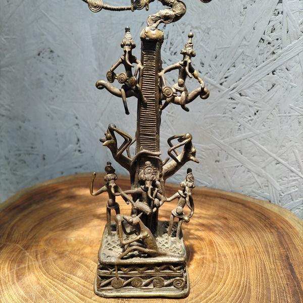 ドクラ マウアの木 ガネーシャ オブジェ　インド 真鍮 鋳物 エスニック 一点物 |  | 03