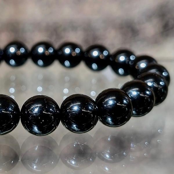 モリオン ブレスレット 10mm玉　 パワーストーン 風水 希少 レア 高品質 黒水晶 | 