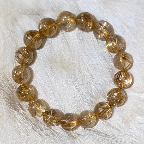 ルチルクオーツ ブレスレット 12mm玉　 パワーストーン 風水 希少 レア 高品質 |  | 03