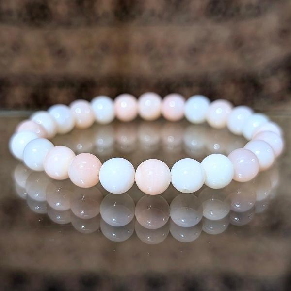 ピンクオパール ブレスレット 8mm玉　 パワーストーン 風水 希少 レア 高品質 |  | 01