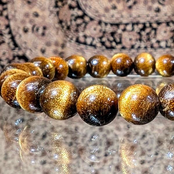 ゴールドコーラル ブレスレット 8mm玉　 金珊瑚 パワーストーン 風水 希少 レア 高品質 | 