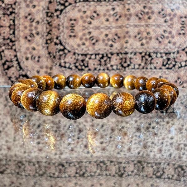 ゴールドコーラル ブレスレット 8mm玉　 金珊瑚 パワーストーン 風水 希少 レア 高品質 |  | 01