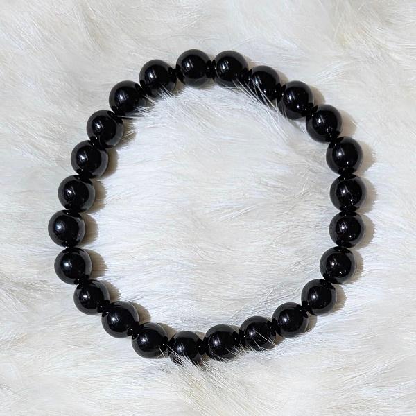モリオン ブレスレット 8mm玉　 パワーストーン 風水 希少 レア 高品質 黒水晶 |  | 03
