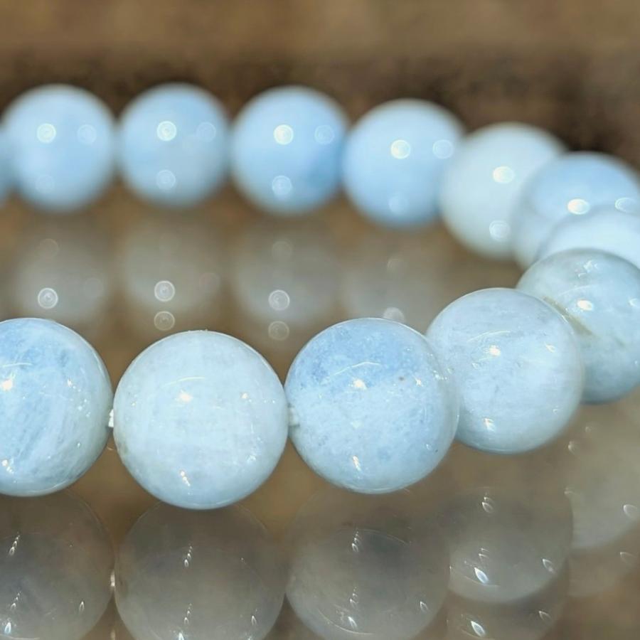 アクアマリン ブレスレット 10mm玉　 パワーストーン 風水 希少 レア 高品質 誕生石 | 