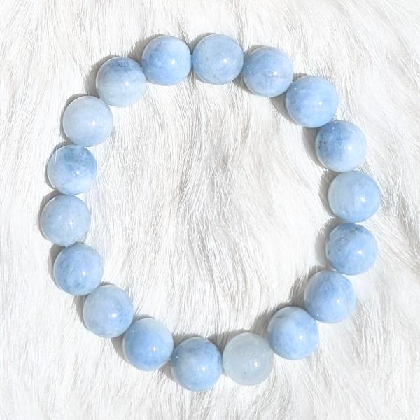 アクアマリン ブレスレット 10mm玉　 パワーストーン 風水 希少 レア 高品質 誕生石 |  | 03