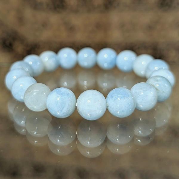 アクアマリン ブレスレット 10mm玉　 パワーストーン 風水 希少 レア 高品質 誕生石 |  | 01