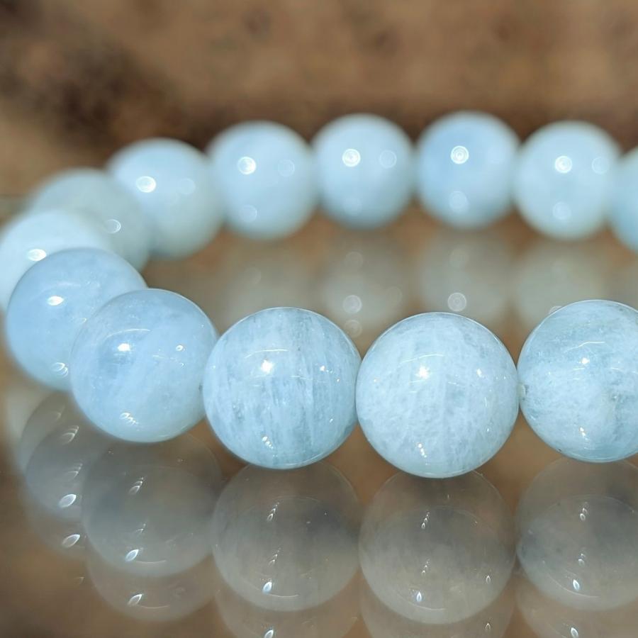 アクアマリン ブレスレット 12mm玉　 パワーストーン 風水 希少 レア 高品質 誕生石 | 
