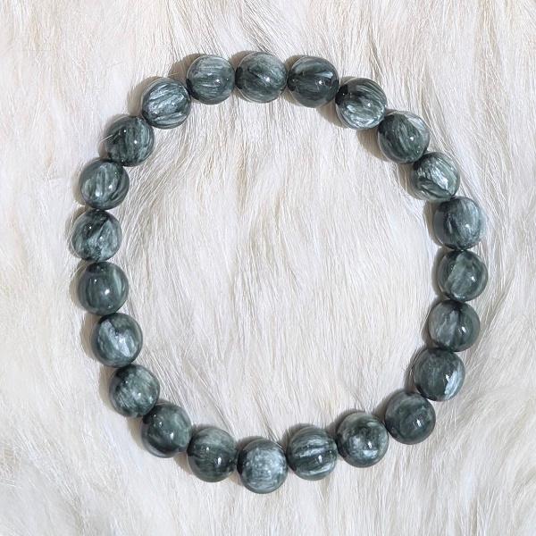 セラフィナイト ブレスレット 8mm玉　 パワーストーン 風水 希少 レア 高品質 |  | 03
