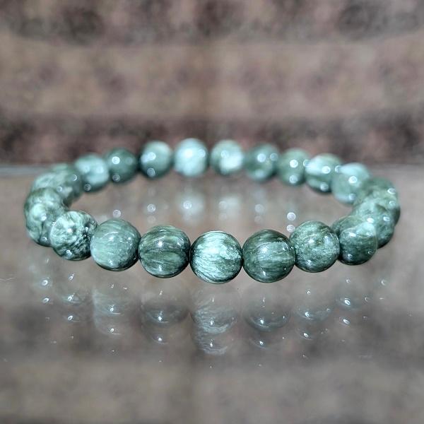 セラフィナイト ブレスレット 8mm玉　 パワーストーン 風水 希少 レア 高品質 |  | 01