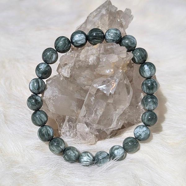 セラフィナイト ブレスレット 8mm玉　 パワーストーン 風水 希少 レア 高品質 |  | 02