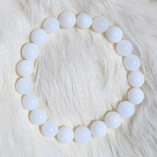ホワイトオパール ブレスレット 10mm玉　 パワーストーン 風水 希少 レア 高品質 |  | 03