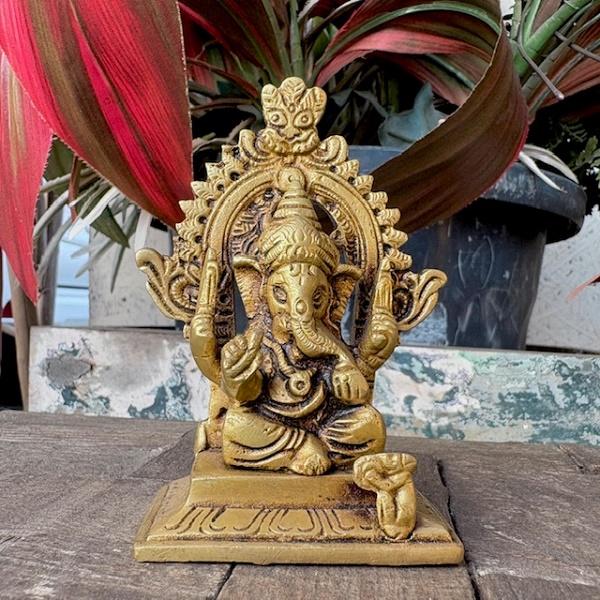 ガネーシャ 置物 真鍮 ブラス インド 神様 ヒンドゥー オブジェ 開運 | 