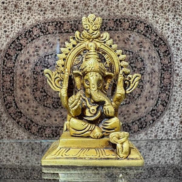 ガネーシャ 置物 真鍮 ブラス インド 神様 ヒンドゥー オブジェ 開運 |  | 01