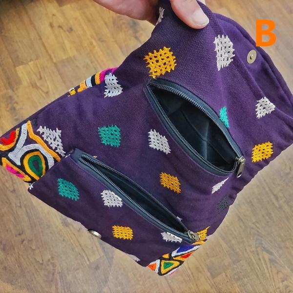 カッチ刺繍 クラッチバッグ　インド  グジャラート ラバリ族 伝統 ハンドメイド |  | 06