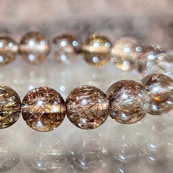 ブラウンルチルクオーツ ブレスレット 10mm玉　 パワーストーン 風水 希少 レア 高品質 | 