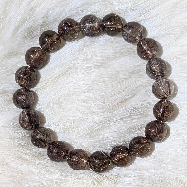 ブラウンルチルクオーツ ブレスレット 10mm玉　 パワーストーン 風水 希少 レア 高品質 |  | 03
