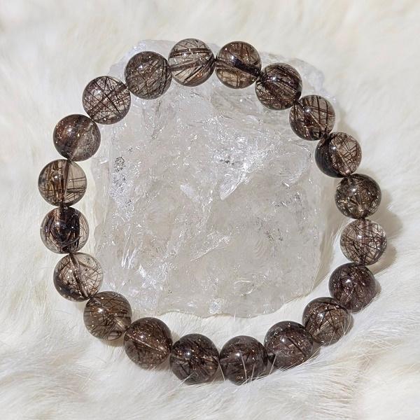 ブラウンルチルクオーツ ブレスレット 10mm玉　 パワーストーン 風水 希少 レア 高品質 |  | 02