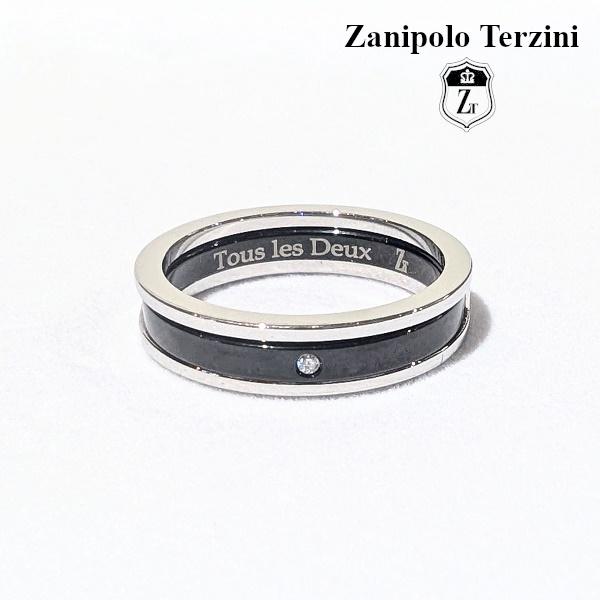 Zanipolo Terzini リング ダイアモンド セパレート ブラック ザニポロタルツィーニ サージカルステンレス 金属アレルギー対応 シンプル ペアリング | Zanipolo Terzini | 01