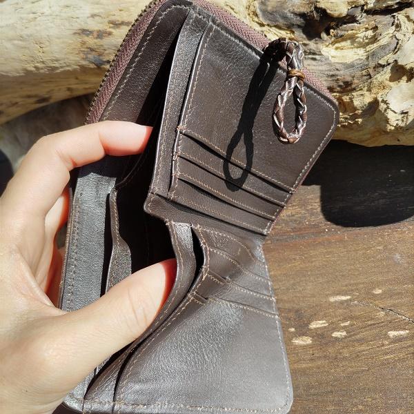 モン族刺繍 ウォレット　レザー 刺繍 タイ 少数民族 伝統 ハンドメイド |  | 02