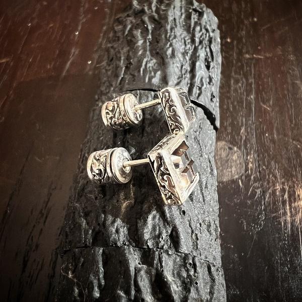 ZOCALO ピアス Jeweled Ivy Square Stud M BLACK　ソカロ エスニック シルバー | ZOCALO | 01