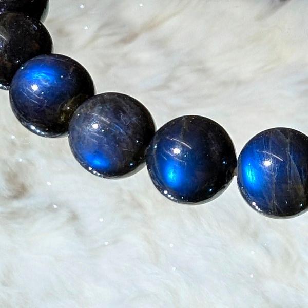 スペクトロライト ブレスレット 10mm玉　 パワーストーン 風水 ラブラドライト 希少 レア 高品質 |  | 01