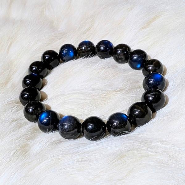 スペクトロライト ブレスレット 10mm玉　 パワーストーン 風水 ラブラドライト 希少 レア 高品質 |  | 02