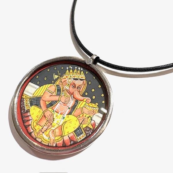 ガネーシャ アンティーク ペンダントトップ Lサイズ アクセサリー お守り 商売繁盛 幸運 開運 シルバー  神様 ヒンドゥー |  | 01