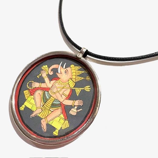 ガネーシャ アンティーク ペンダントトップ Lサイズ アクセサリー お守り 商売繁盛 幸運 開運 シルバー  神様 ヒンドゥー |  | 01