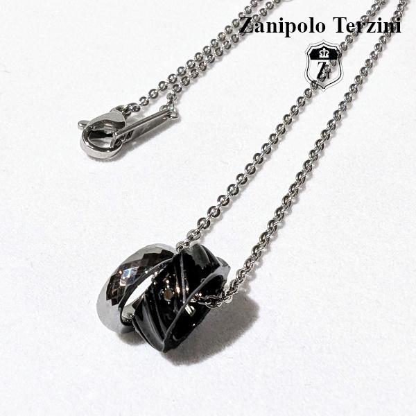 Zanipolo Terzini ネックレス ダブルリング ブラックダイアモンド　ザニポロタルツィーニ サージカルステンレス製 金属アレルギー対応 シンプル メンズ | Zanipolo Terzini | 01