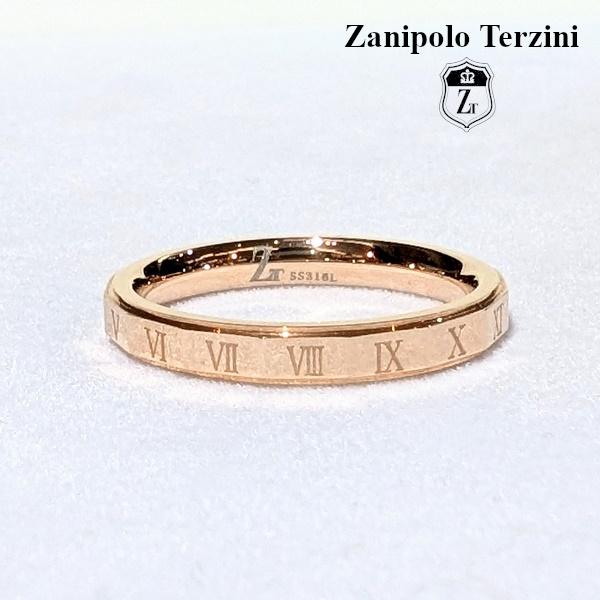 Zanipolo Terzini リング ローマ数字 ピンクゴールド　ザニポロタルツィーニ サージカルステンレス 金属アレルギー対応 シンプル レディース ペアリング | Zanipolo Terzini | 01