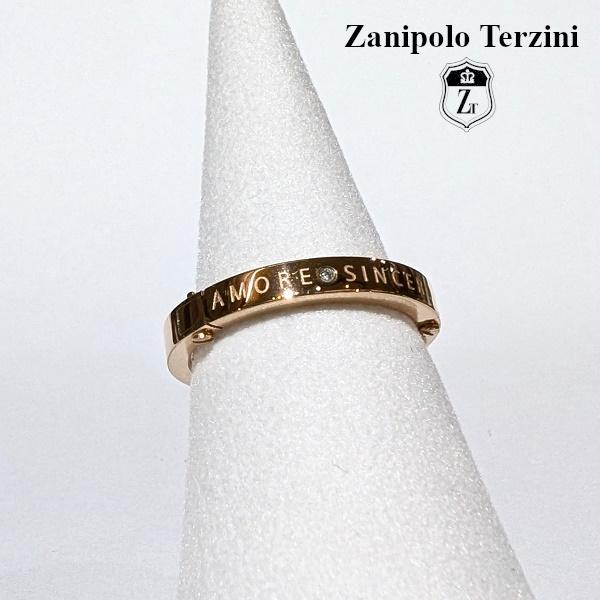 Zanipolo Terzini リング ダイアモンド メッセージ ピンクゴールド　ザニポロタルツィーニ サージカルステンレス 金属アレルギー対応 レディース ペアリング | Zanipolo Terzini