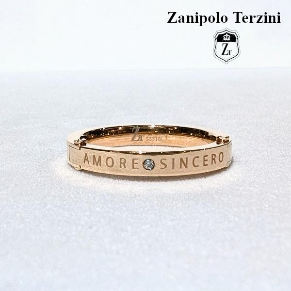 Zanipolo Terzini リング ダイアモンド メッセージ ピンクゴールド　ザニポロタルツィーニ サージカルステンレス 金属アレルギー対応 レディース ペアリング | Zanipolo Terzini | 01