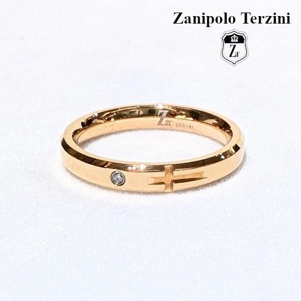 Zanipolo Terzini リング ダイアモンド クロス ピンクゴールド ザニポロタルツィーニ サージカルステンレス 金属アレルギー対応 シンプル レディース ペアリング | Zanipolo Terzini