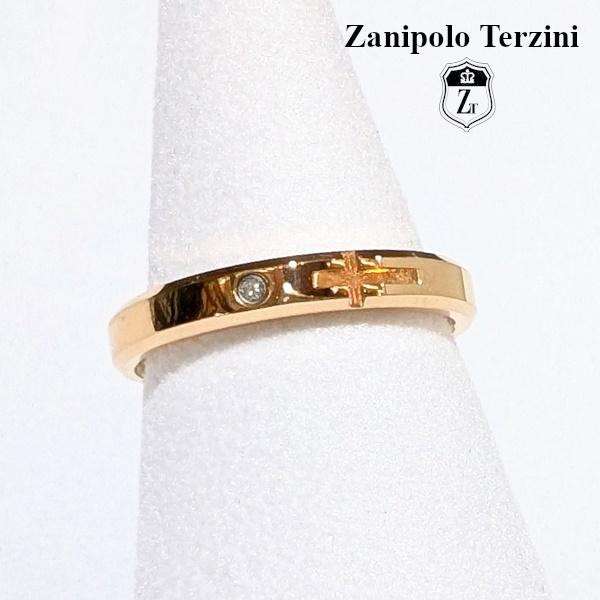 Zanipolo Terzini リング ダイアモンド クロス ピンクゴールド ザニポロタルツィーニ サージカルステンレス 金属アレルギー対応 シンプル レディース ペアリング | Zanipolo Terzini | 01