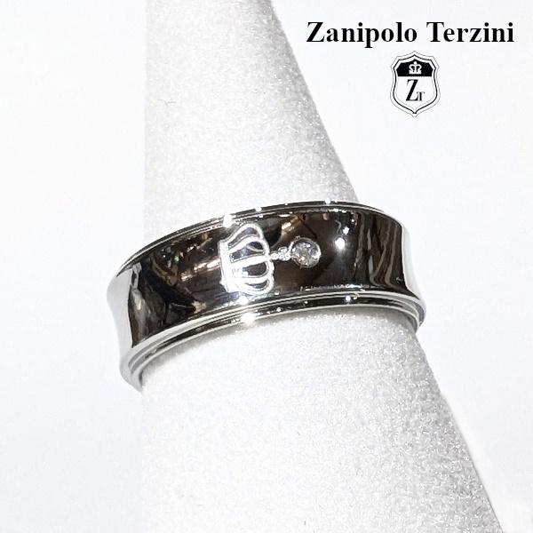 Zanipolo Terzini リング ダイアモンド クラウン　ザニポロタルツィーニ サージカルステンレス 金属アレルギー対応 シンプル メンズ レディース ペアリング | Zanipolo Terzini
