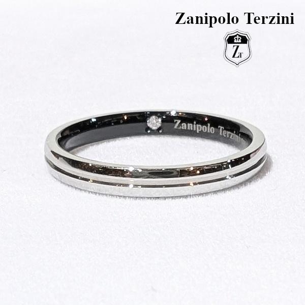 Zanipolo Terzini リング ダイアモンド ライン ブラック ザニポロタルツィーニ サージカルステンレス 金属アレルギー対応 シンプル メンズ レディース ペア | Zanipolo Terzini