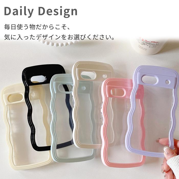 グーグル ピクセル9a ケース google Pixel9a ケース Pixel9a ウェーブケース うねうね カバー 波模様 クリア デコ 5G 耐衝撃 ソフトケース スマホケース | Google Pixel 9 | 01