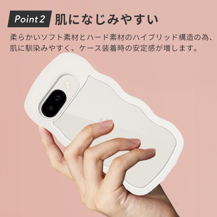 グーグル ピクセル9a ケース google Pixel9a ケース Pixel9a ウェーブケース うねうね カバー 波模様 クリア デコ 5G 耐衝撃 ソフトケース スマホケース | Google Pixel 9 | 03