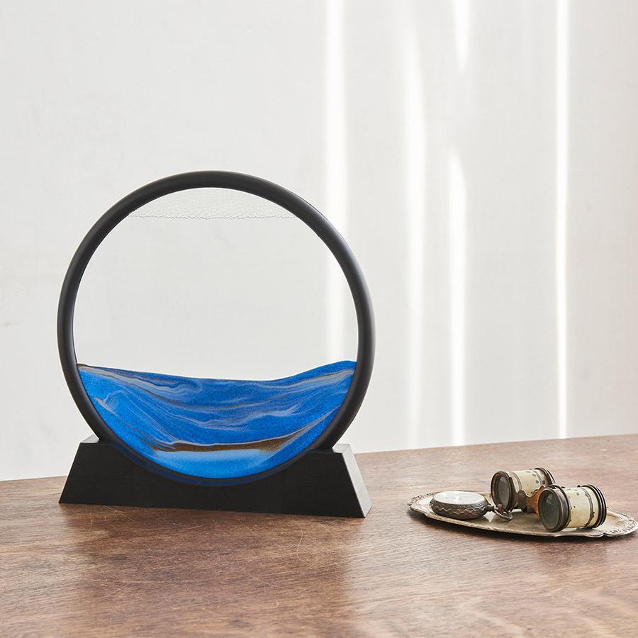 サンドピクチャー ラウンドl ブルー 砂絵 置き型 アート インテリア 砂 おしゃれ 綺麗 ユニーク お洒落 癒し スタイリッシュ モダン サイエンス雑貨 333 191 Lapin 幸せの宝石箱 通販 Yahoo ショッピング